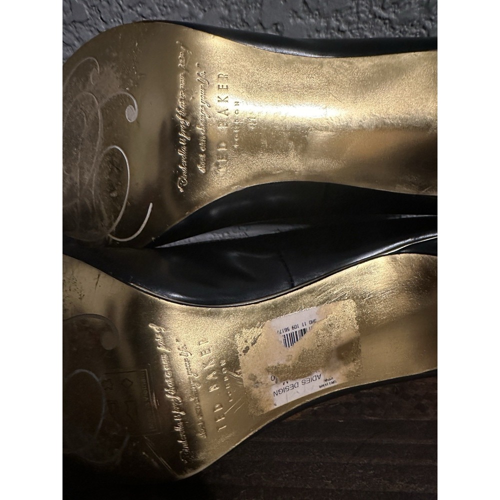 Ted Baker London US 10 Black Patent Pumps Stiletto Heels Pointed Toe Glam - Picture 15 of 16